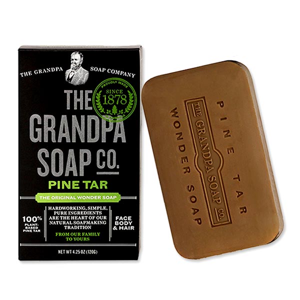 Grandpa's オリジナルワンダーソープ 松ヤニ(パインタール) 固形石鹸 フェイス＆ボディ＆ヘア 120g（4.25oz） グランパハーブ 乾燥 スッキリ ケア